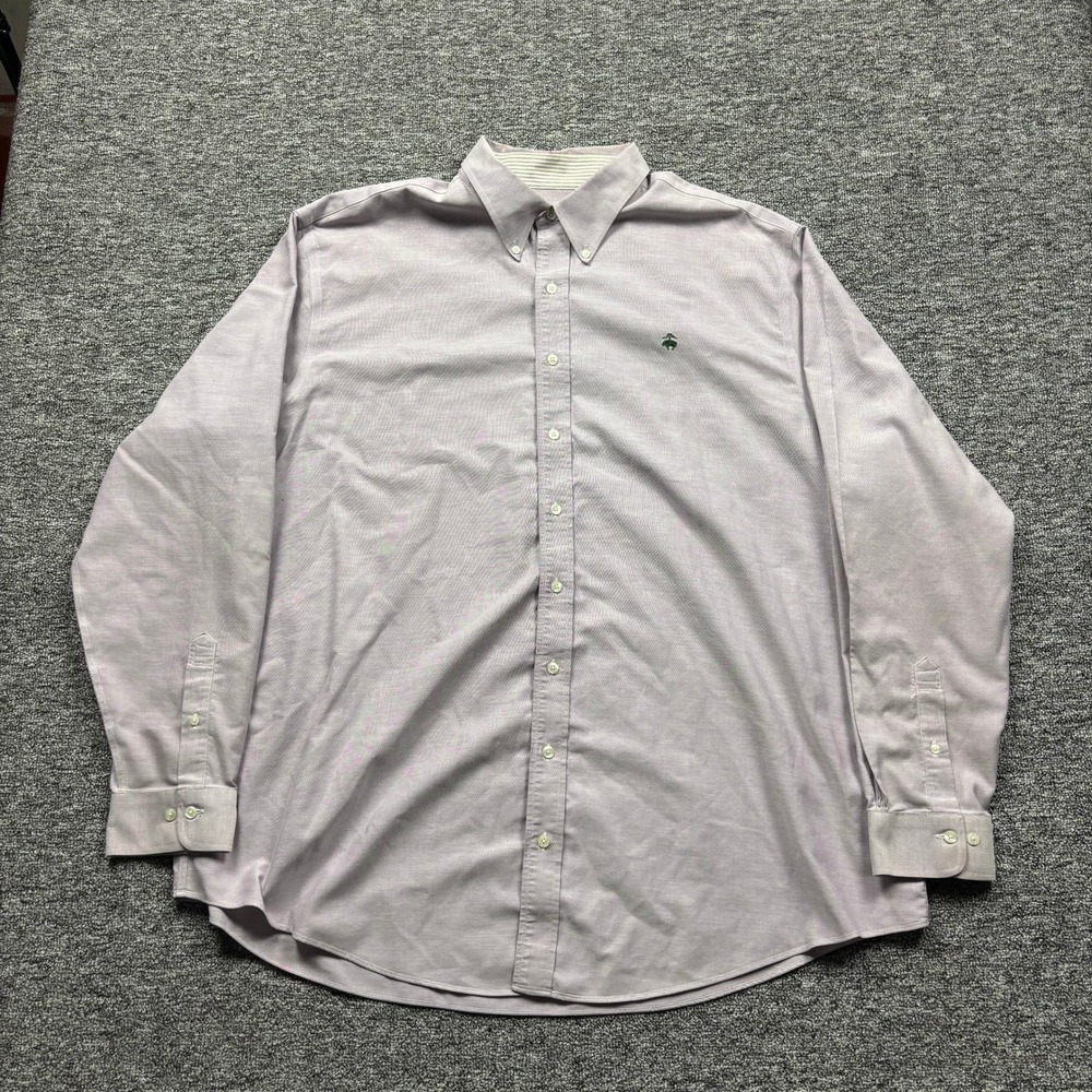 Brooks Brothers Preppy Oxford Button Down Shirt Lavender Purple Mens Size XL